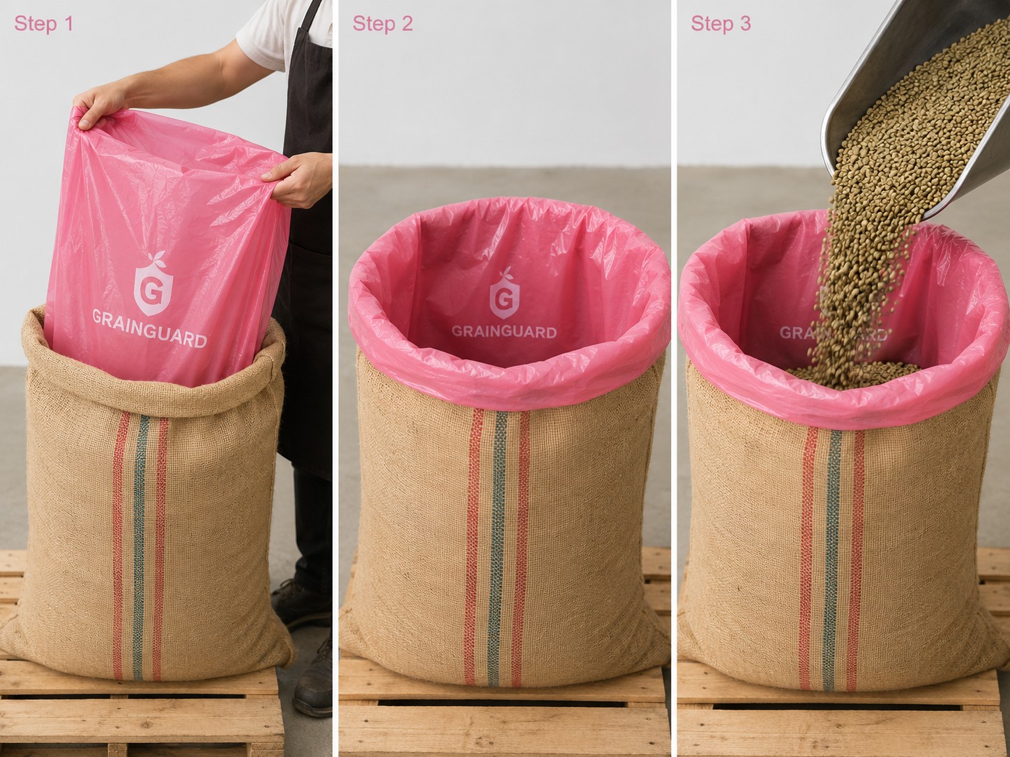 Hermetic Plastic Liner Inside Jute Coffee Sack
